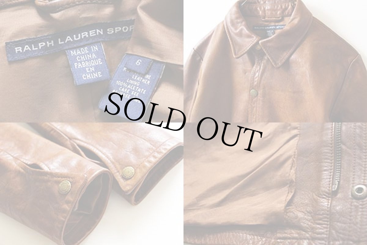 画像3: RALPH LAUREN SPORT ラルフローレン レザージャケット 茶 M (3)