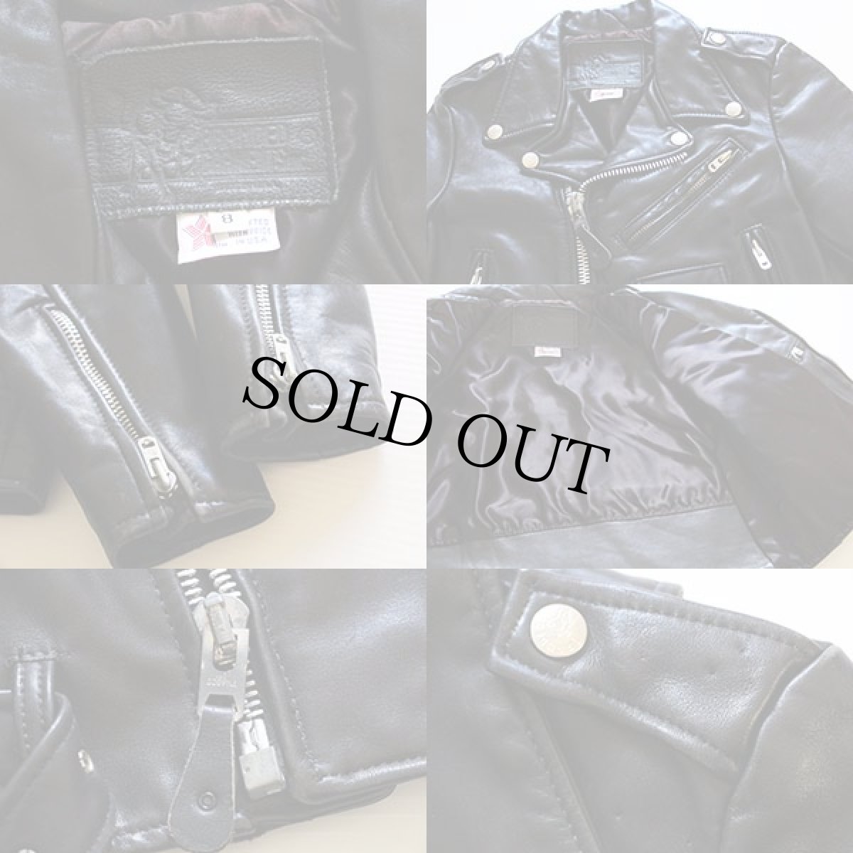 画像3: 80s USA製 BRANDED GARMENTS ダブルライダース レザージャケット 黒 キッズ8 (3)