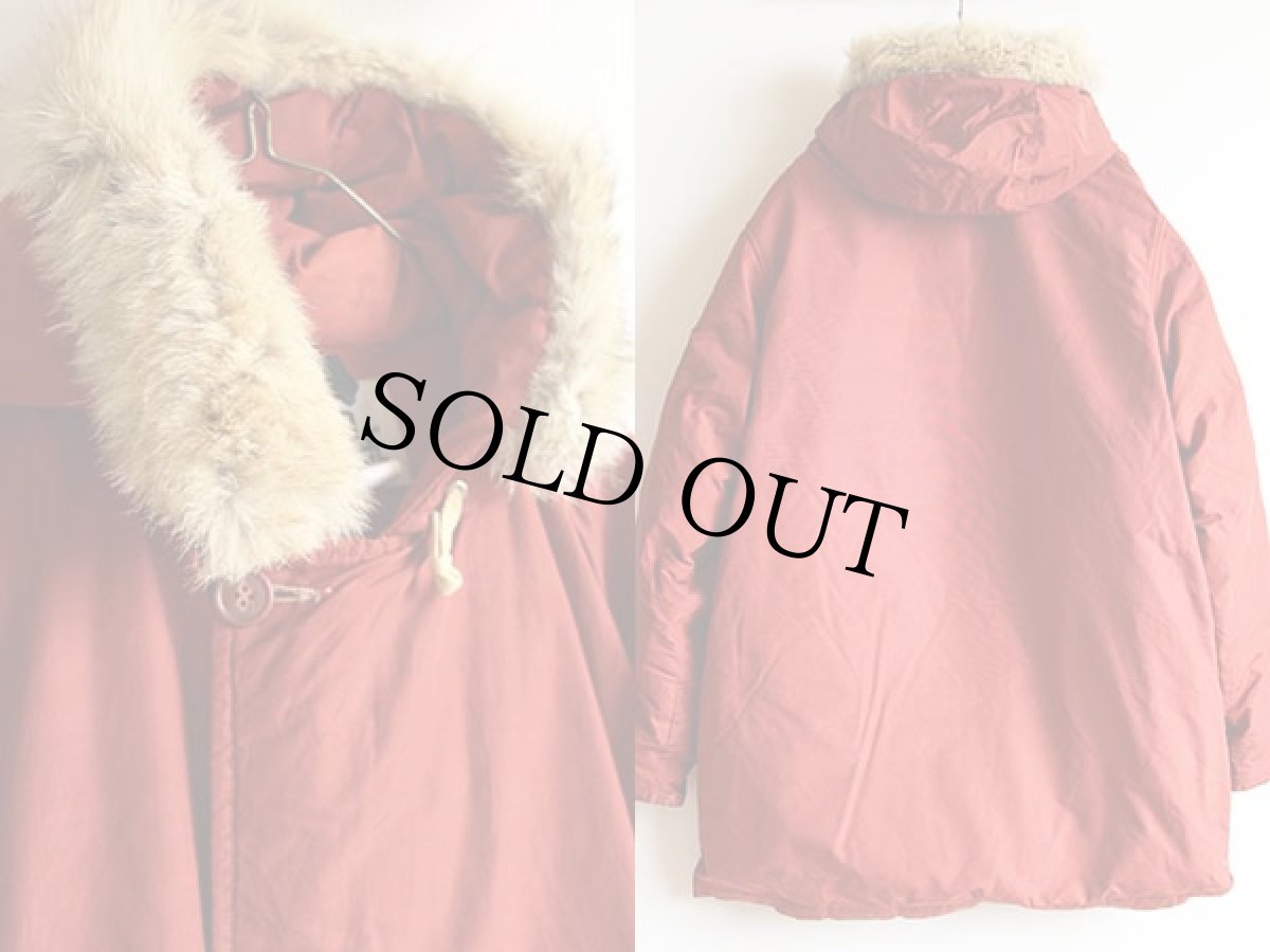 画像2: 70s Woolrichウールリッチ リアルファー アークティックパーカー ダウンコート レンガ L★B-9タイプ (2)