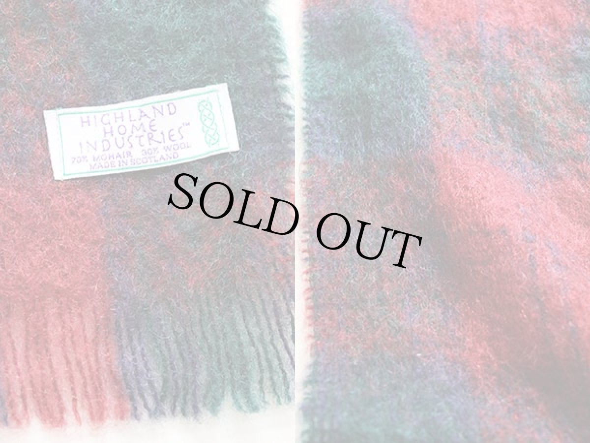 画像3: スコットランド製 HIGHLAND HOME チェック モヘヤ パイル マフラー (3)