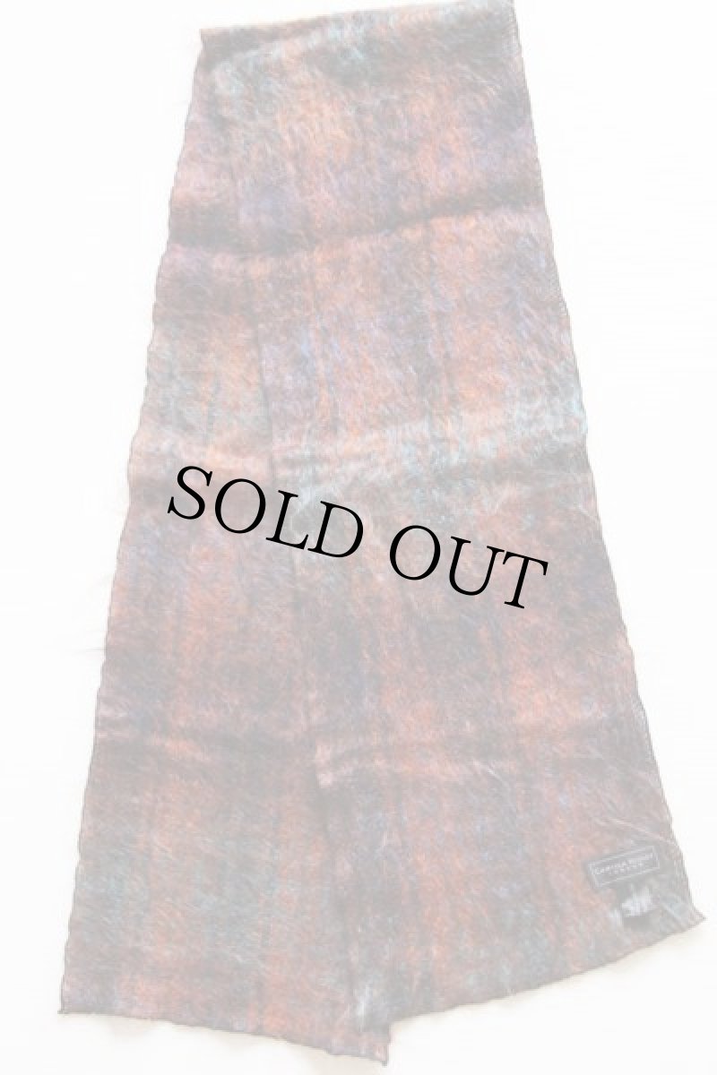 画像2: 英国製 CAMILLA RIDLEY チェック モヘヤ パイル マフラー (2)