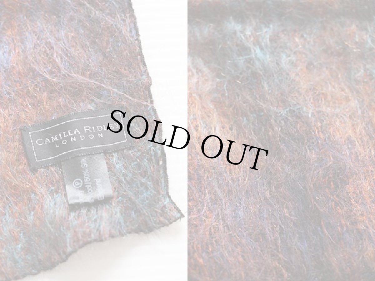 画像3: 英国製 CAMILLA RIDLEY チェック モヘヤ パイル マフラー (3)