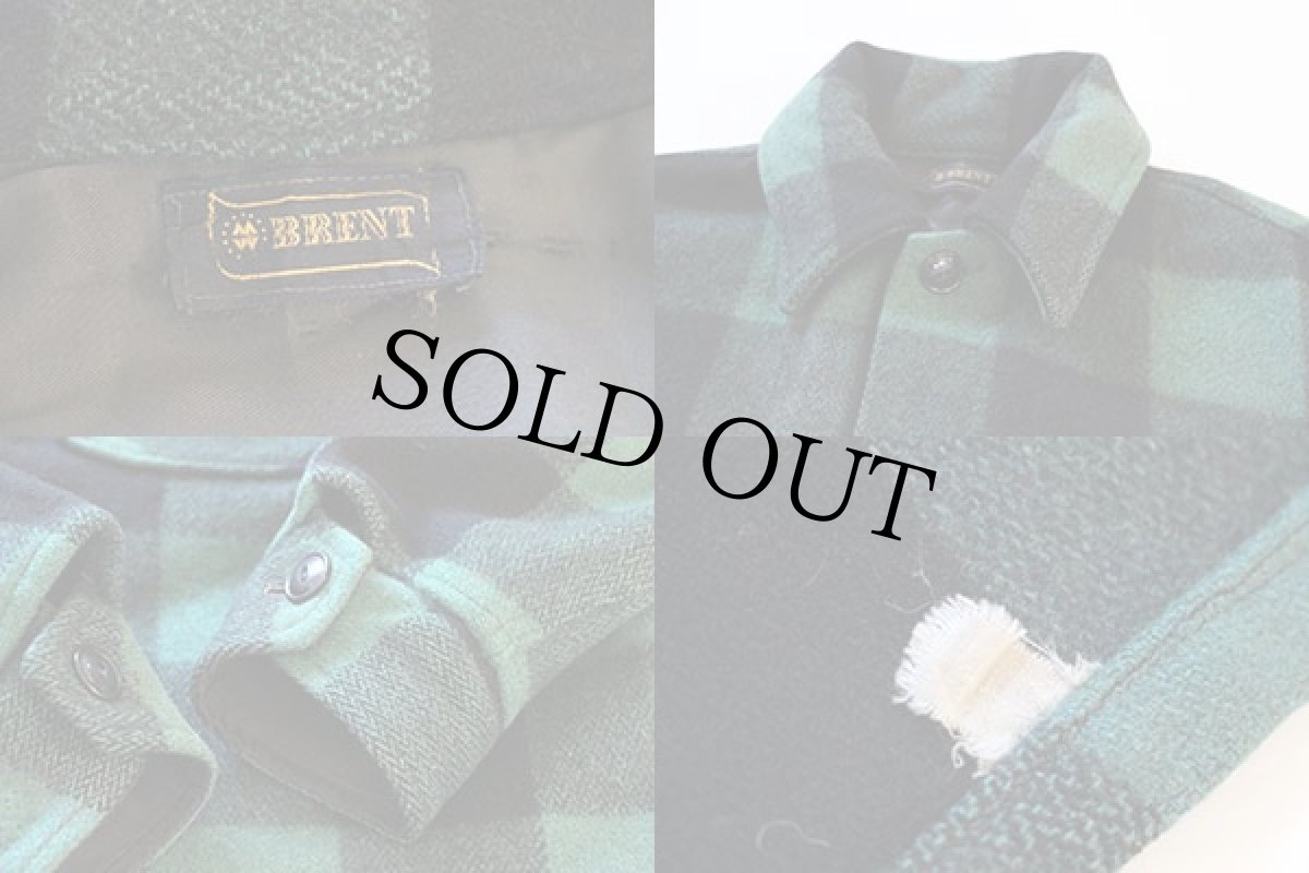 画像3: 60s MONTGOMERY WARD BRENT チェック ウール シャツジャケット 緑×黒 (3)