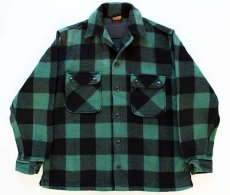 画像1: 60s MONTGOMERY WARD BRENT チェック ウール シャツジャケット 緑×黒 (1)