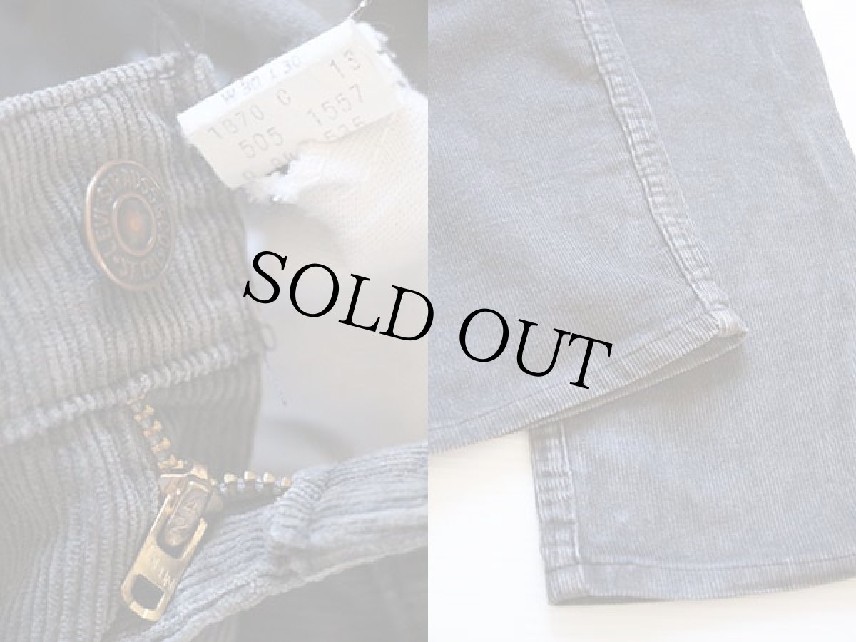 画像3: 80s Levi'sリーバイス 505 コーデュロイパンツ グレー w30 L30 (3)