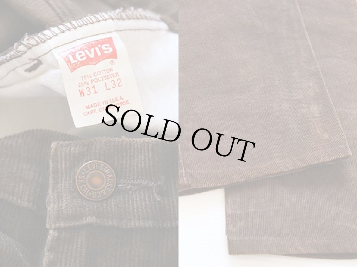 画像3: 80s USA製 Levi'sリーバイス 519 コーデュロイパンツ 茶 w31 L32 (3)