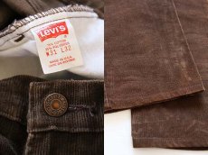 画像3: 80s USA製 Levi'sリーバイス 519 コーデュロイパンツ 茶 w31 L32 (3)