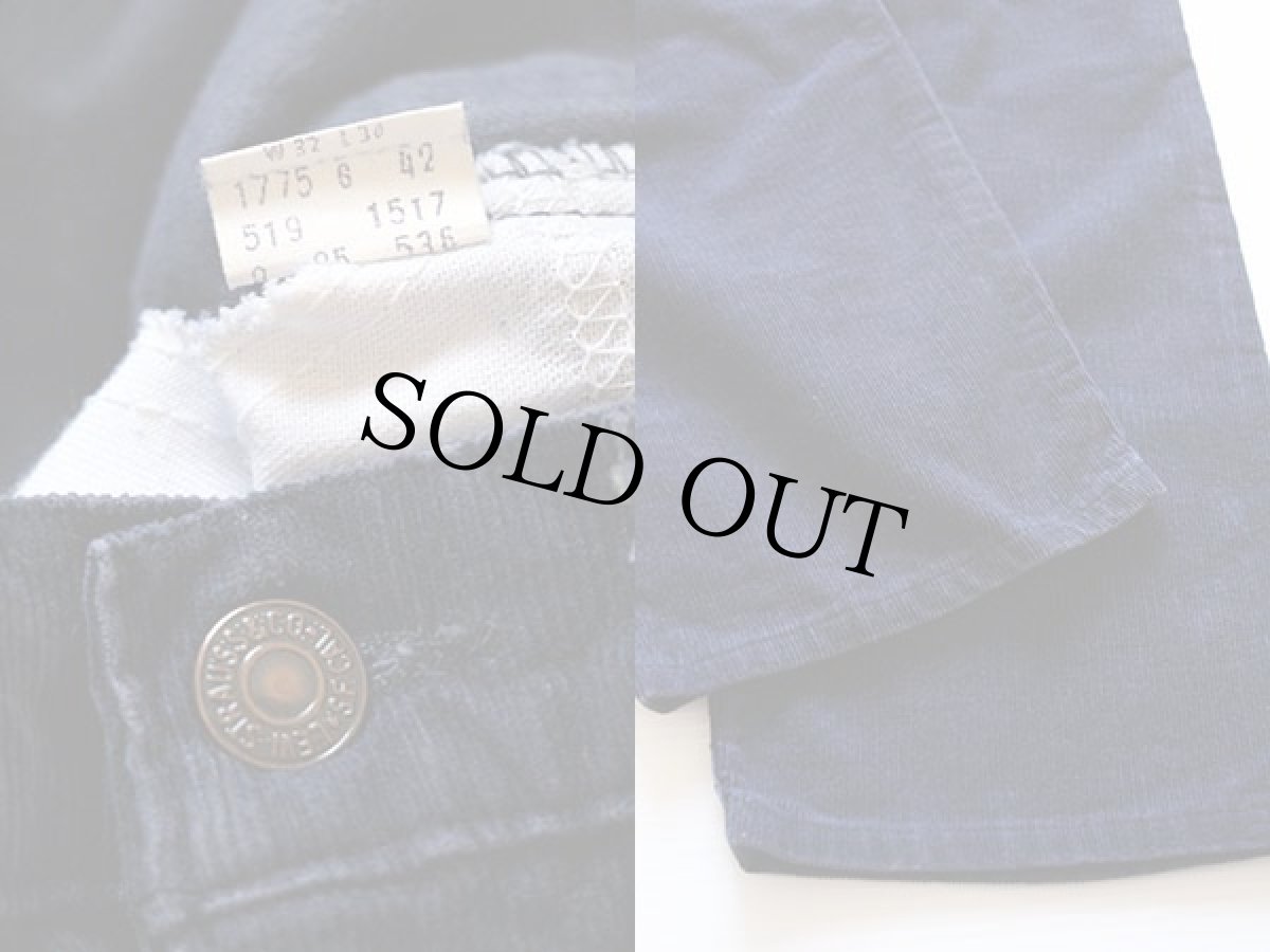 画像3: 80s Levi'sリーバイス 519 コーデュロイパンツ 紺 w32 L34 (3)