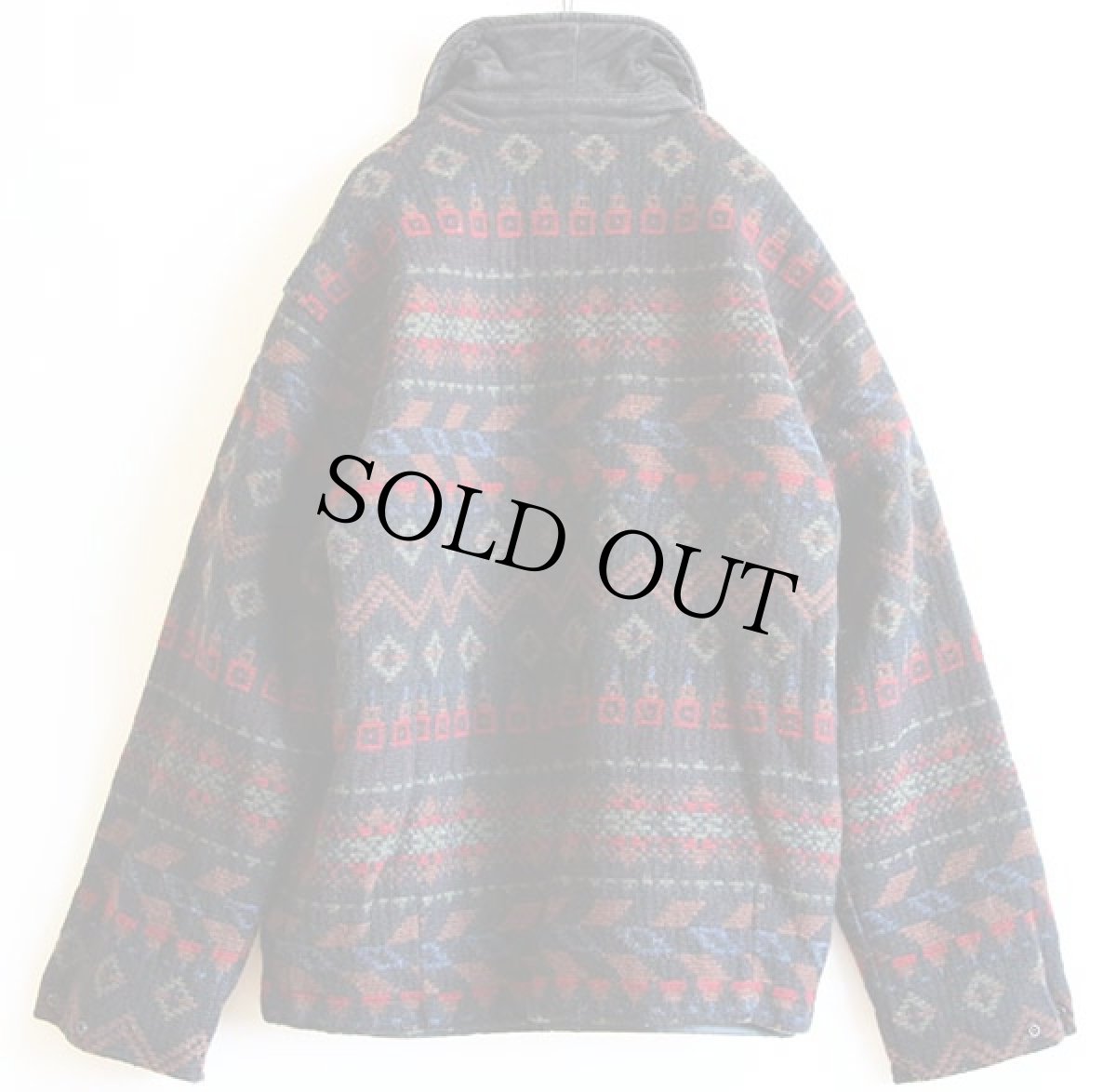 画像2: 90s USA製 Woolrichウールリッチ フォークロア柄 ボアライナー ラグジャケット M (2)