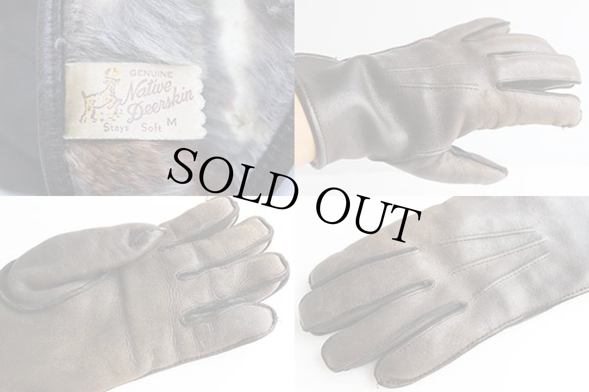 画像4: ビンテージ Native Deerskinディアスキン レザーグローブM★21 (4)