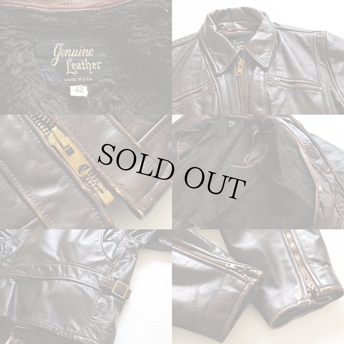 画像3: 70s USA製 シングルライダース レザージャケット 焦げ茶 42 (3)