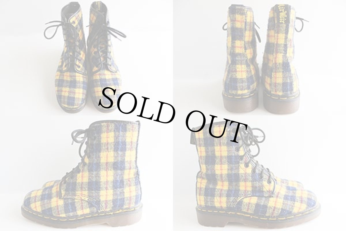 画像2: 英国製 DR.MARTENSドクターマーチン ウール 8ホールブーツ チェック UK4 (2)