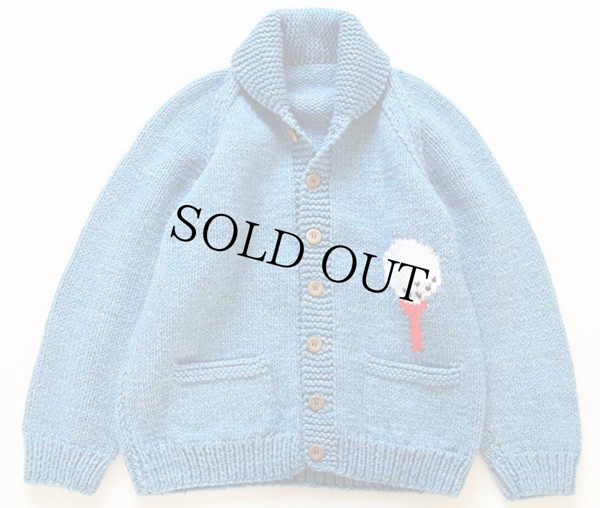 画像2: ゴルフ柄 カウチンセーター 青 (2)