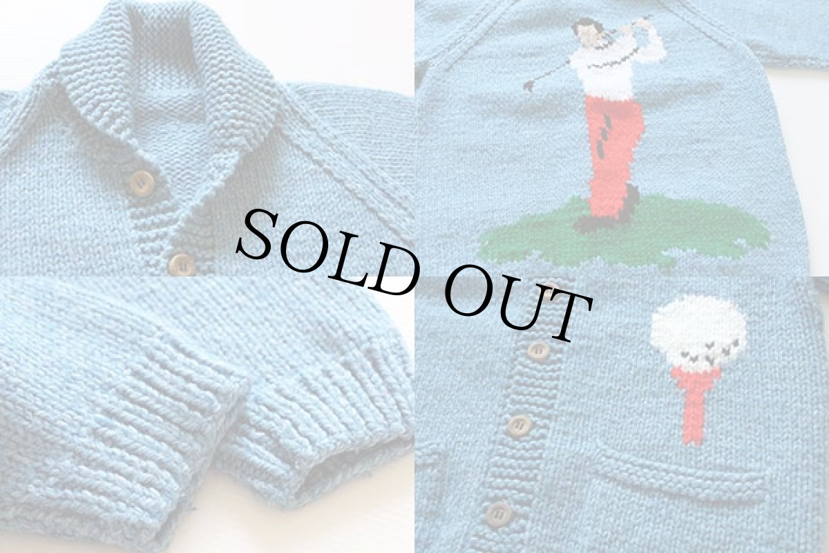 画像3: ゴルフ柄 カウチンセーター 青 (3)