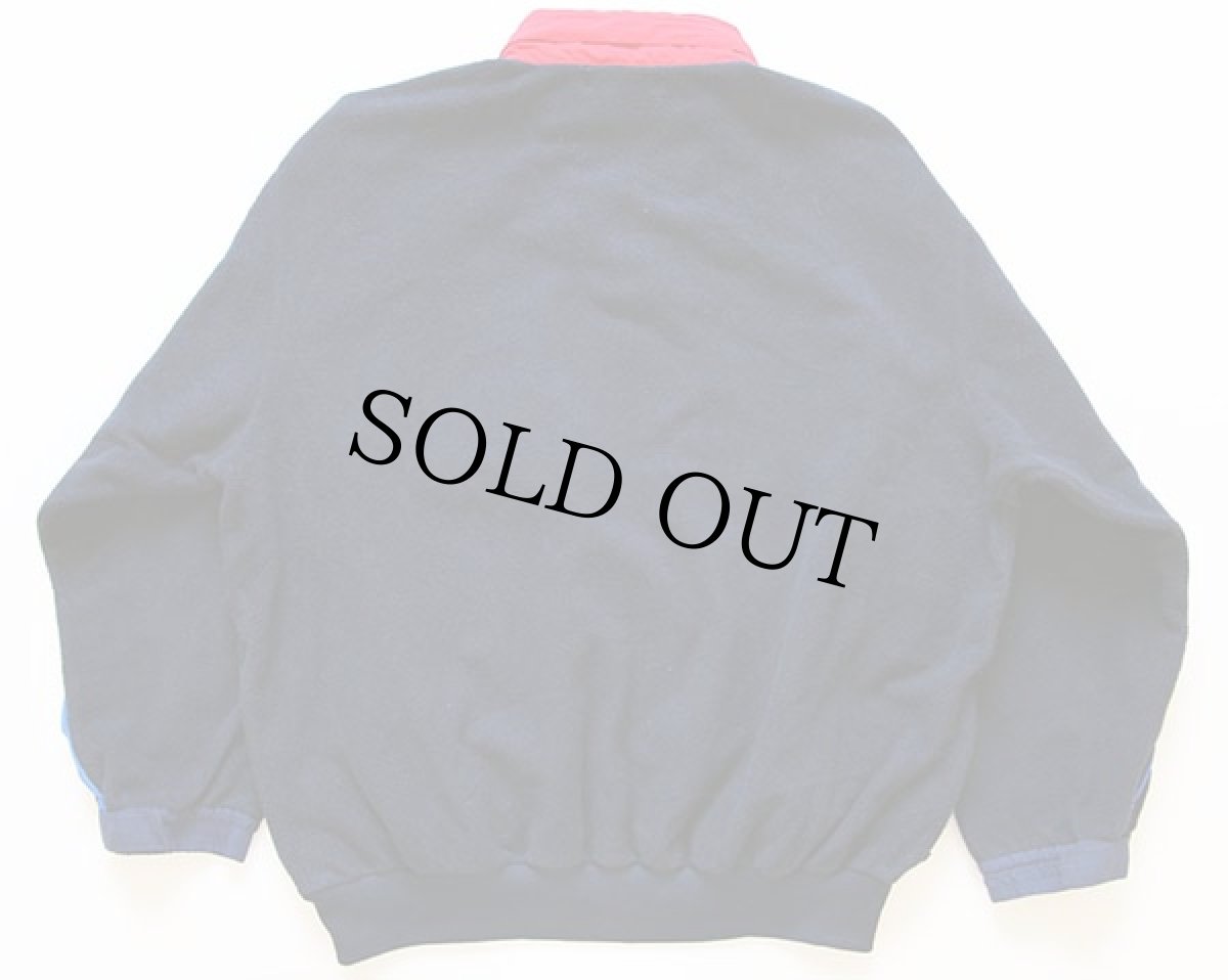 画像2: 90s ポロ ラルフローレン USA & 星条旗 プルオーバー フリース 紺 L (2)