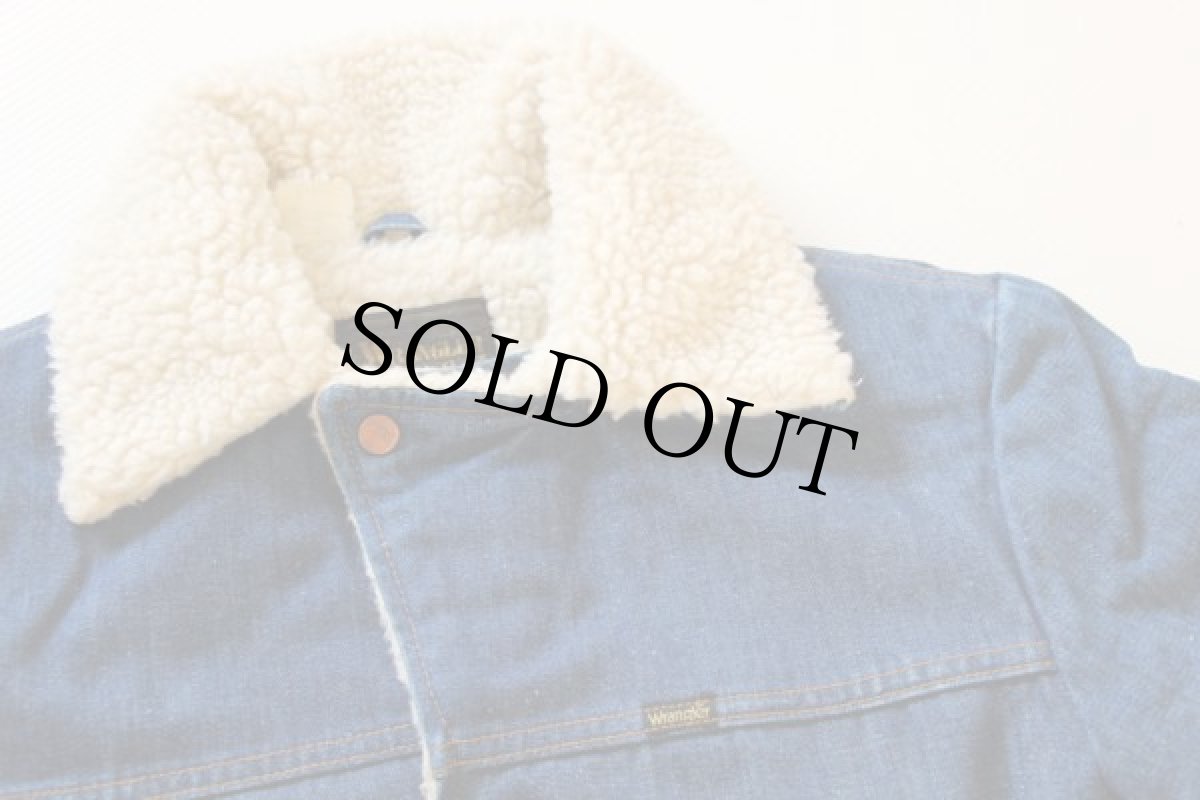 画像4: 80s USA製 Wranglerラングラー ボアライナー デニム ランチコート M (4)