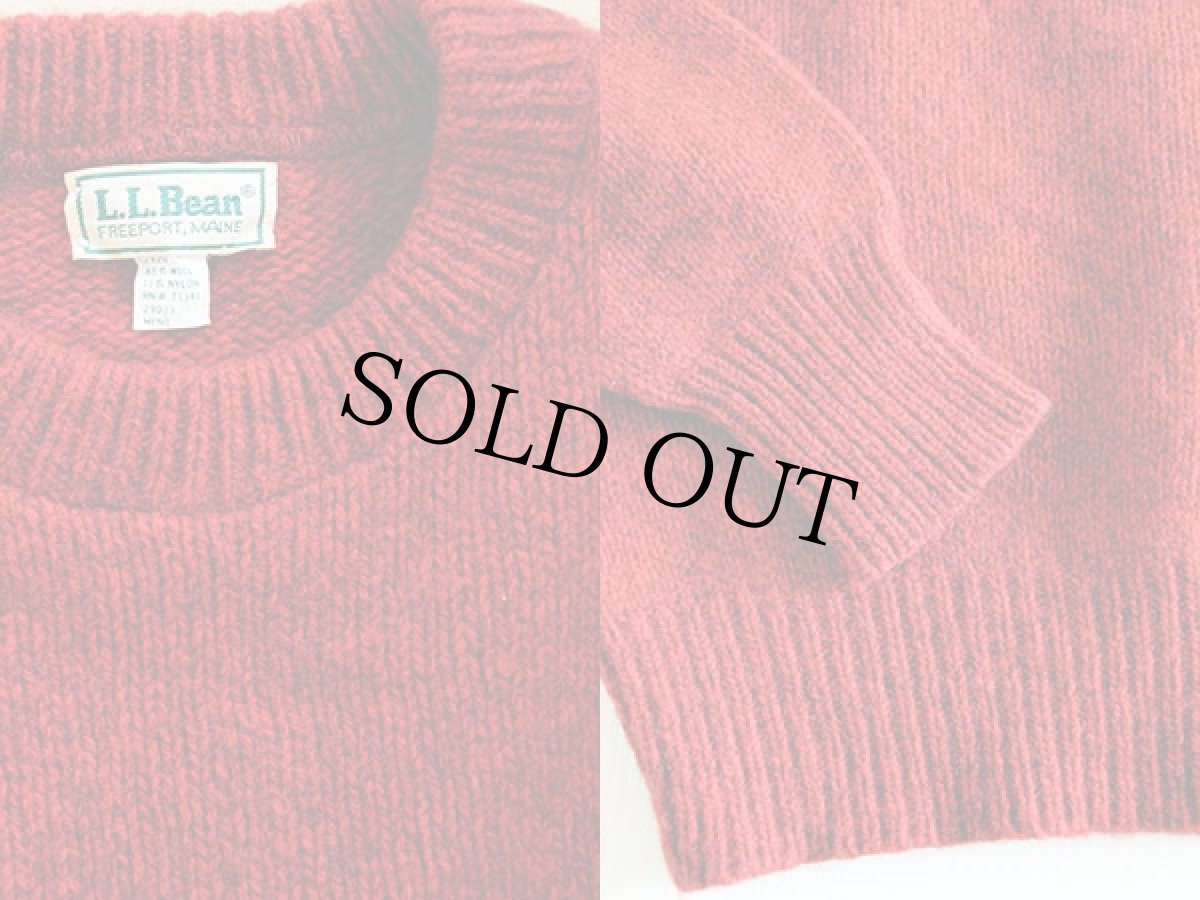 画像3: 80s L.L.Bean 無地 ウールニット セーター 赤 (3)