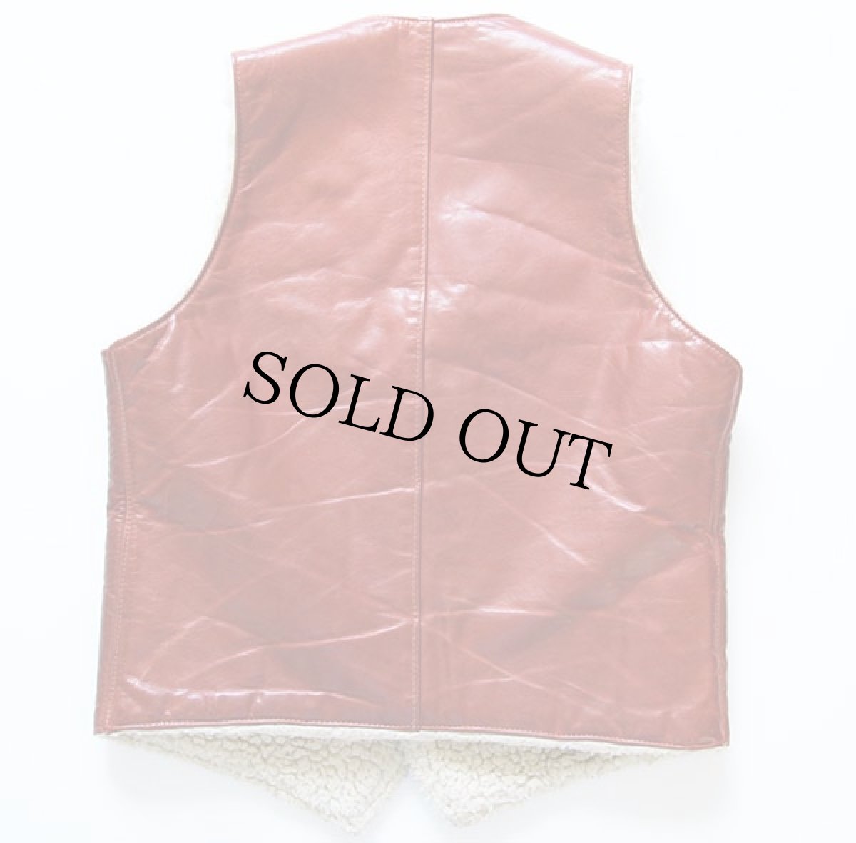 画像2: 70s L.L.Bean 筆記体タグ ボアライナー レザーベスト 茶 L (2)