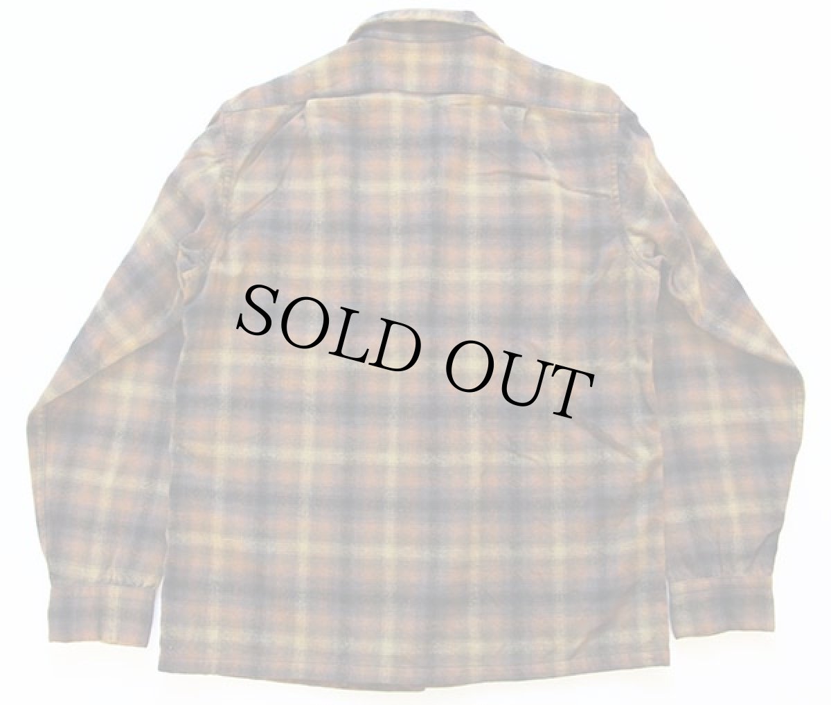 画像2: 50s PENDLETONペンドルトン オンブレチェック ウール オープンカラーシャツ M (2)