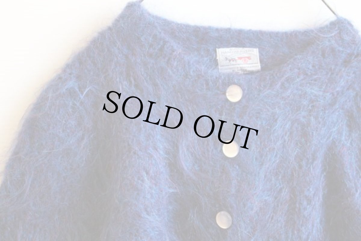 画像3: アイルランド製 AVOCA モヘヤ ハンドニット カーディガン 青紫 (3)