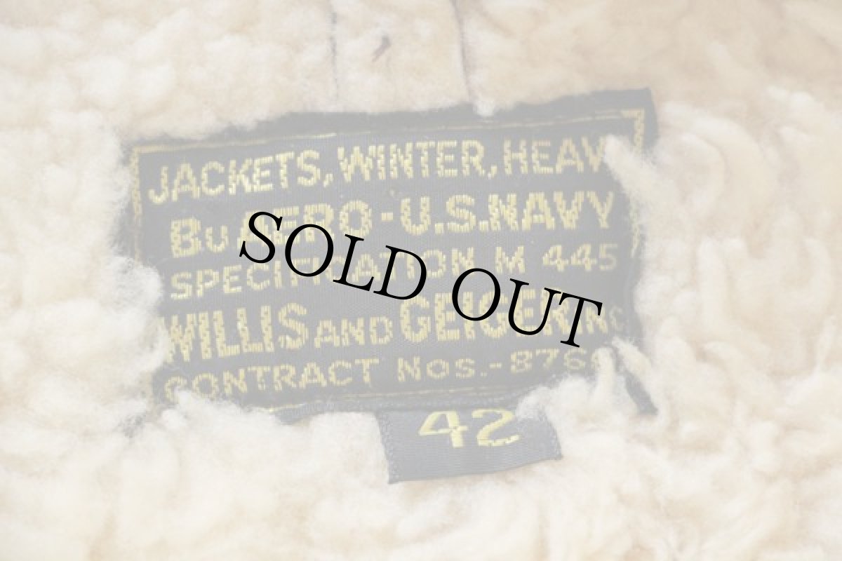 画像4: WILLIS AND GEIGER M445 ムートン フライトジャケット焦げ茶42 (4)