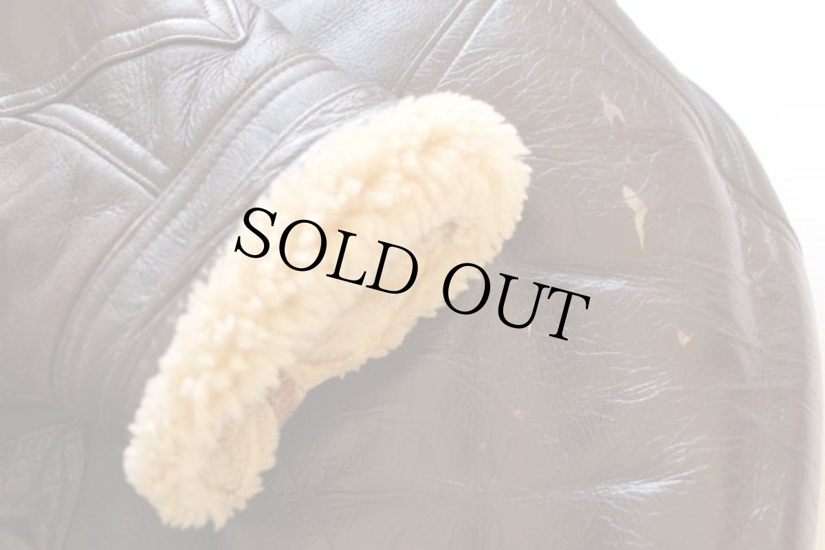 画像7: WILLIS AND GEIGER M445 ムートン フライトジャケット焦げ茶42 (7)