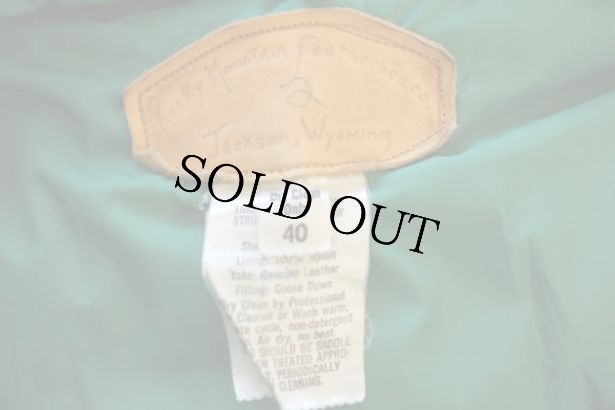 画像3: 70s Rocky Mountainロッキーマウンテン レザーヨーク切り替え ダウンベスト 青 40 (3)