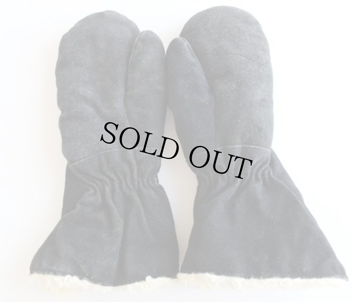 画像3: カナダ製 GOODWEAR 裏ボア スエードレザー ミトン グローブ ロング 黒 L★手袋 (3)