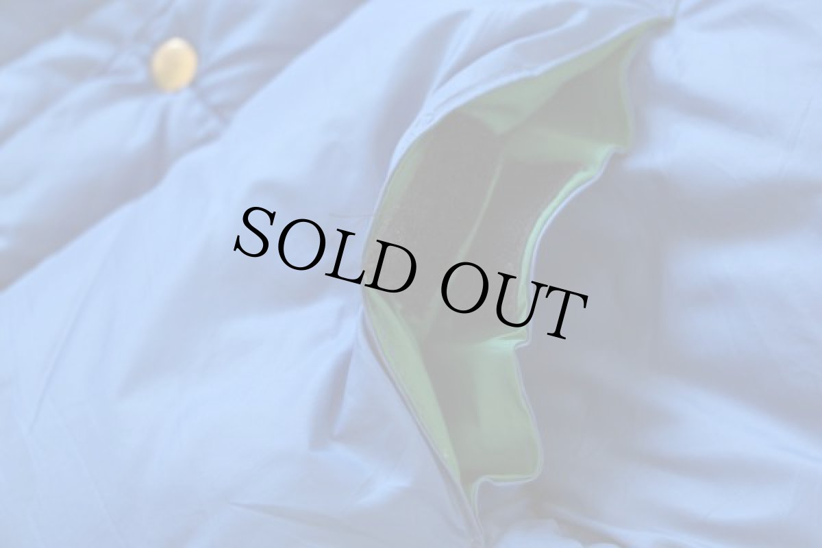 画像6: 70s Rocky Mountainロッキーマウンテン レザーヨーク切り替え ダウンベスト 青 40 (6)