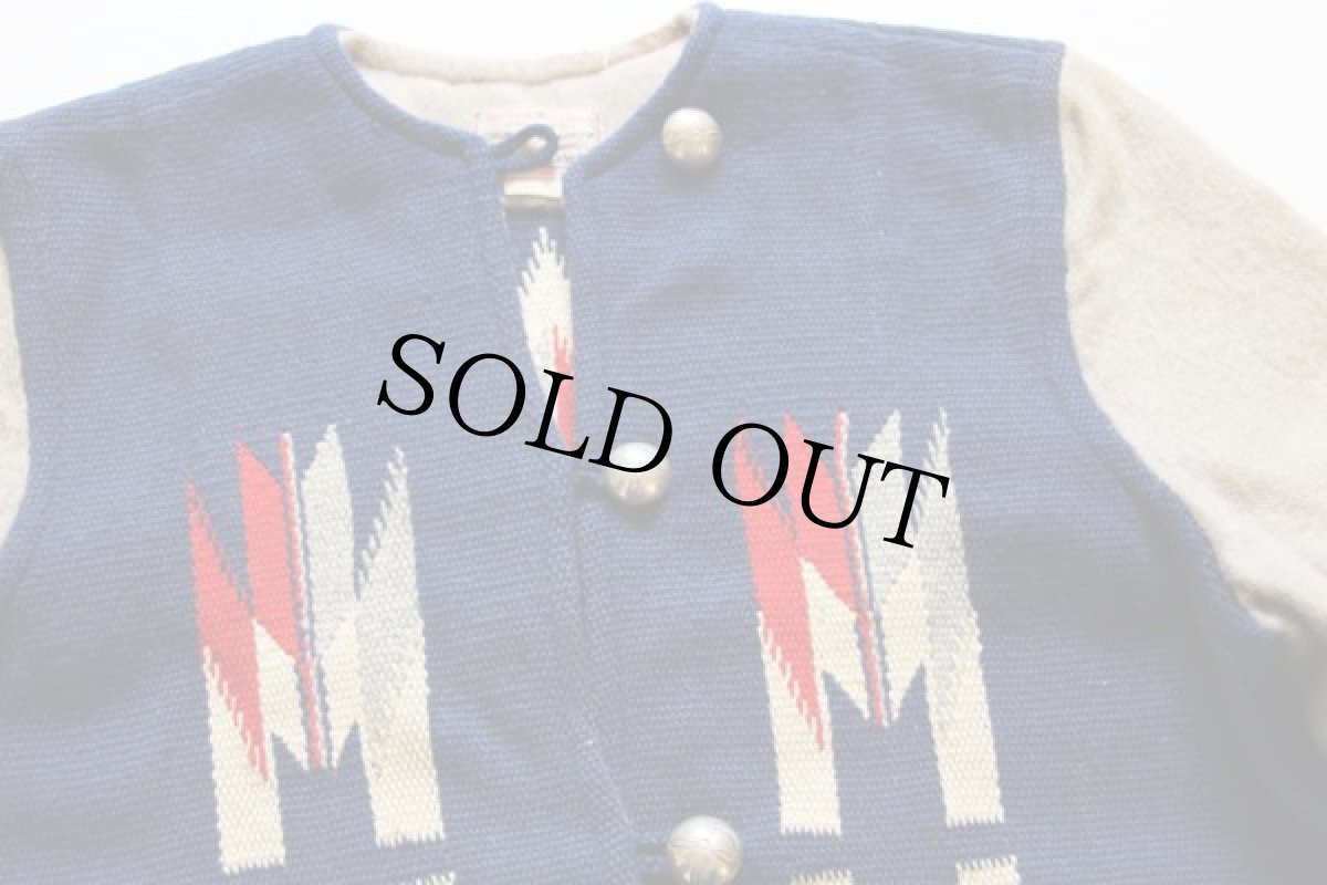 画像4: 40s Ganscraft ネイティブ柄 コンチョボタン ノーカラー チマヨ ラグ ジャケット 16 (4)