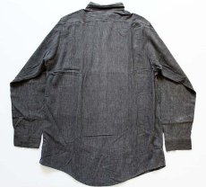 画像2: 40s J.C.PENNEY OX-HIDE ブラックシャンブレーシャツ (2)