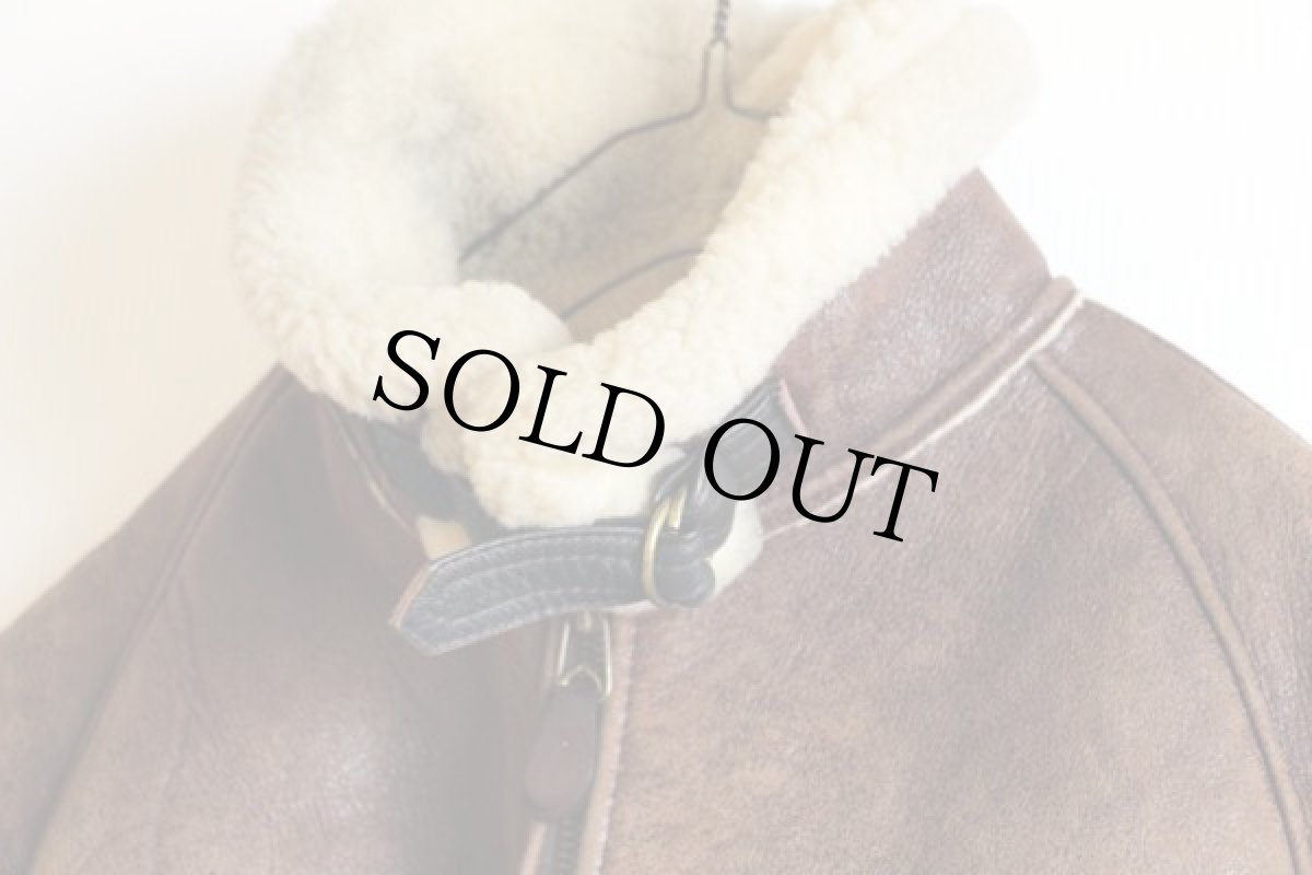 画像5: 80s USA製 AVIREXアヴィレックス B-6 ムートン フライトジャケット 茶 38 (5)