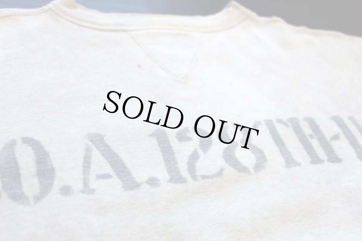 画像3: 40s UNKNOWN ステンシル はめ込み 両V コットン スウェット★囚人 (3)