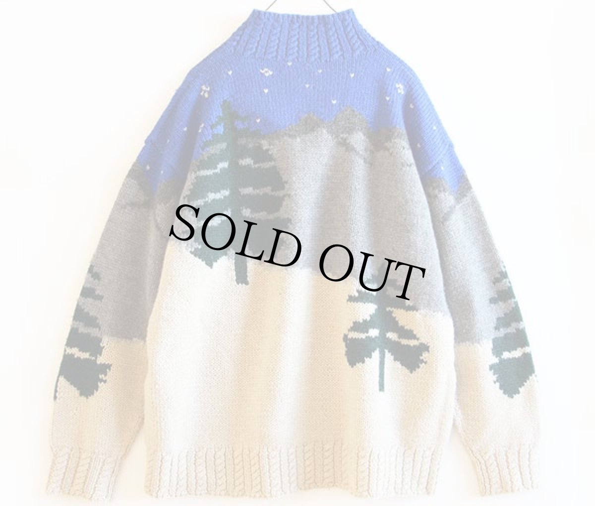 画像2: 00s LAUREN ラルフローレン スキー柄 ウール ハンドニット セーター M (2)
