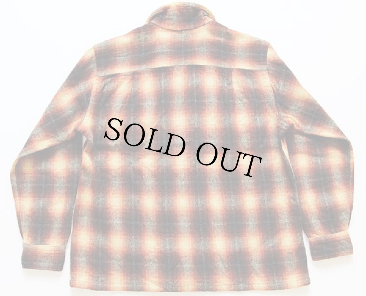 画像2: 70s TOWNCRAFT オンブレチェック ウールシャツ L (2)