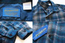 画像3: デッドストック★90s USA製 PENDLETONペンドルトン オンブレチェック ウール オープンカラーシャツ M (3)