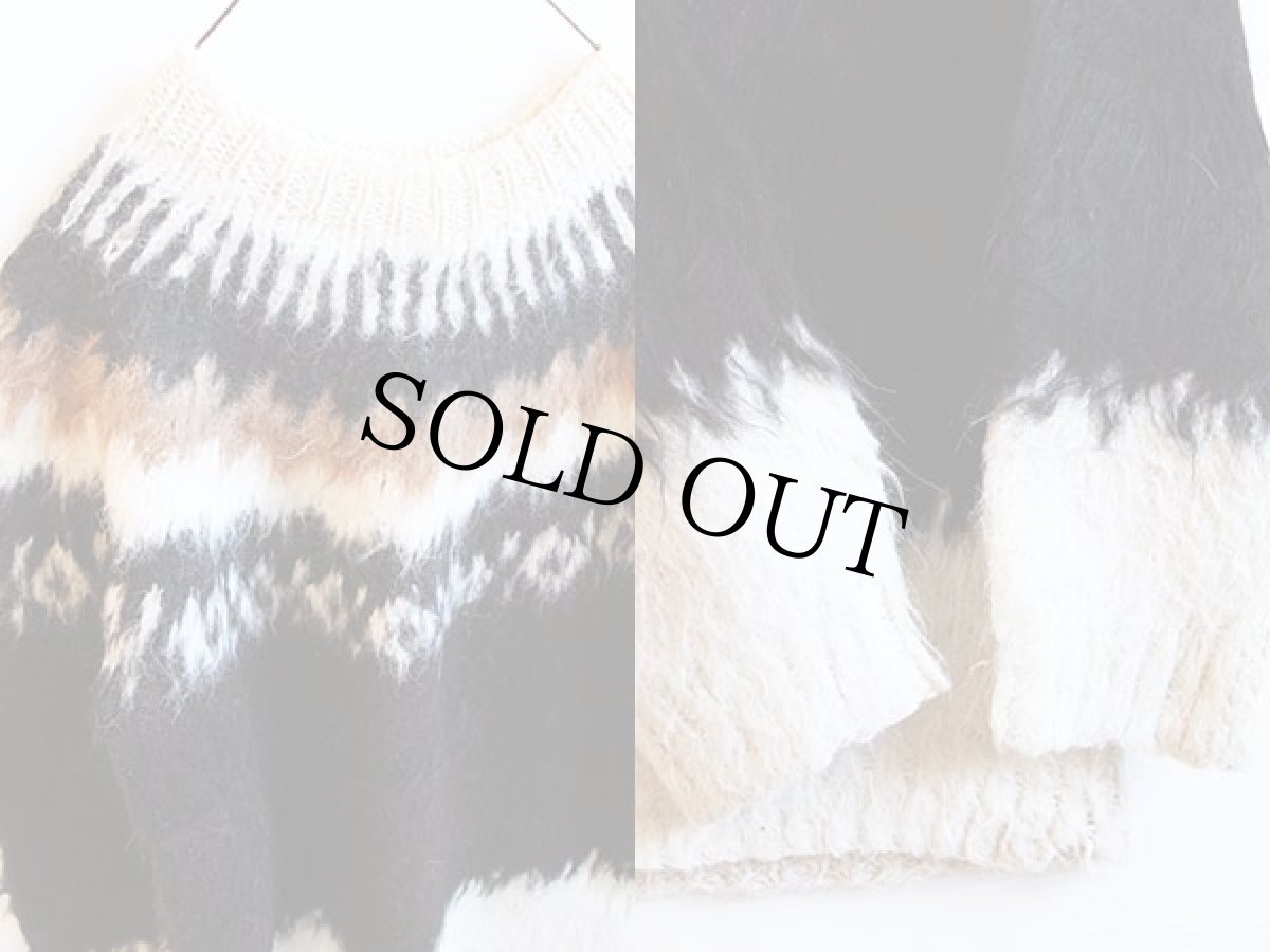 画像3: 丸ヨーク ノルディック柄 アルパカ ハンドニット セーター (3)