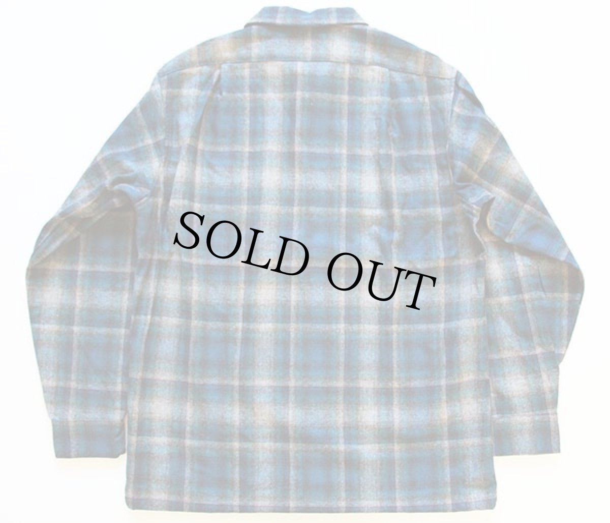画像2: デッドストック★90s USA製 PENDLETONペンドルトン オンブレチェック ウール オープンカラーシャツ M (2)