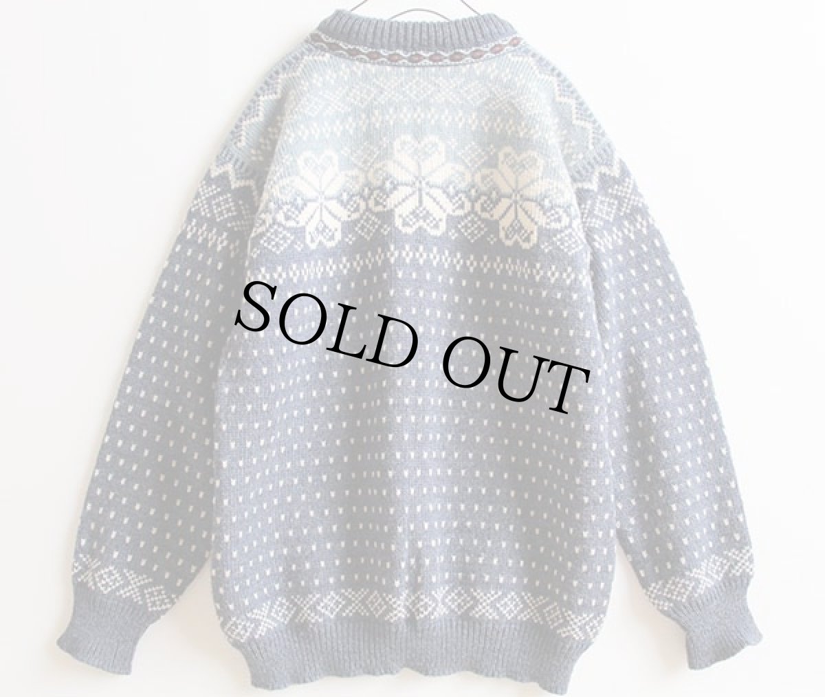 画像2: 80s ノルウェー製 DALE OF NORWAY ノルディック柄 ウールニット カーディガン M 50 (2)