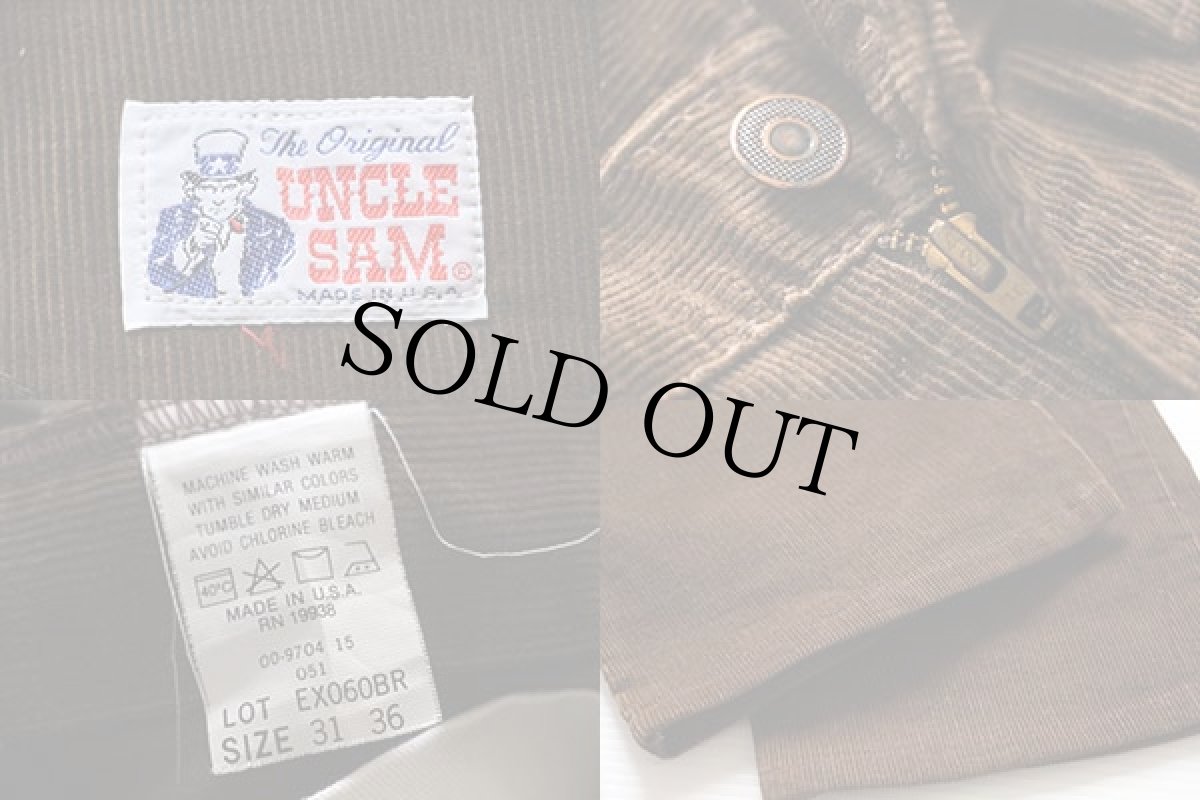 画像3: 70s USA製 UNCLE SAMアンクルサム コーデュロイパンツ 茶 31 (3)