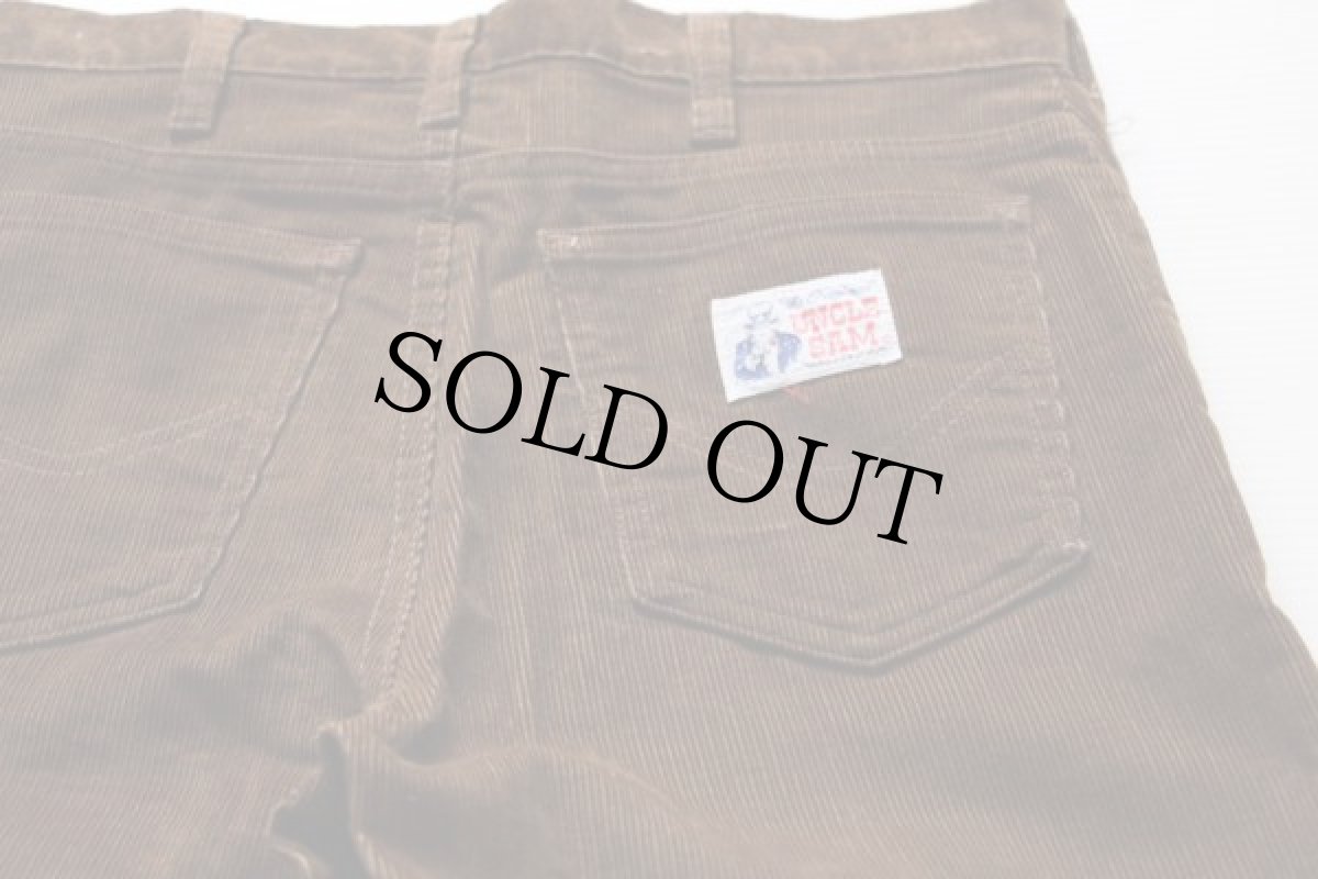 画像2: 70s USA製 UNCLE SAMアンクルサム コーデュロイパンツ 茶 31 (2)