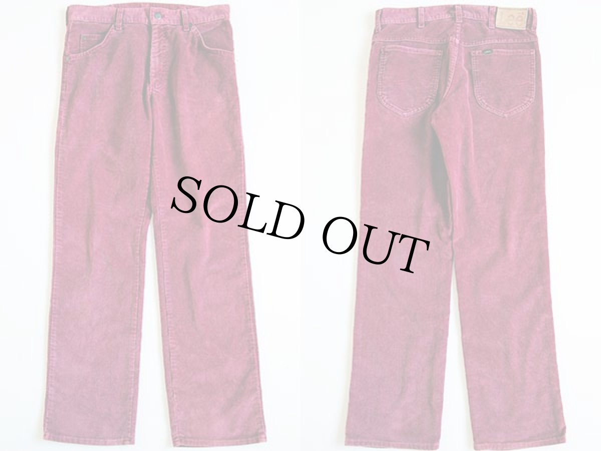 画像2: 90s USA製 Leeリー 200 コーデュロイパンツ ワインレッド w31 L30 (2)