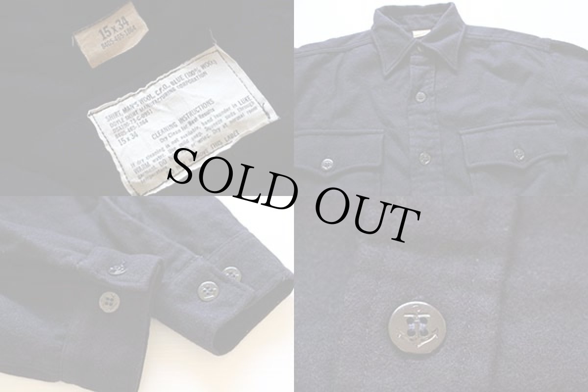 画像3: 70s 米軍 U.S.NAVY CPO ウールシャツ 紺 15 (3)