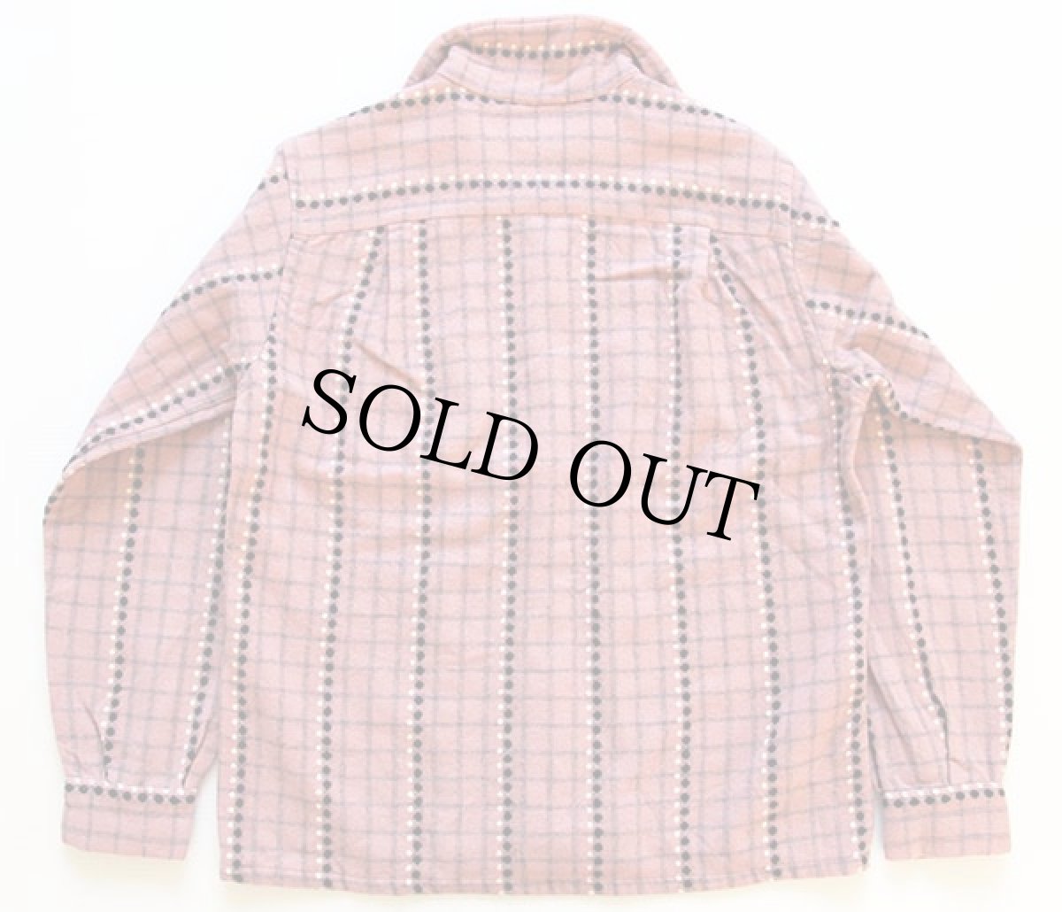 画像2: 50s SEARS PILGRIMピルグリム ドット柄 ウールシャツ ピンク×黒 S★黒ピン (2)