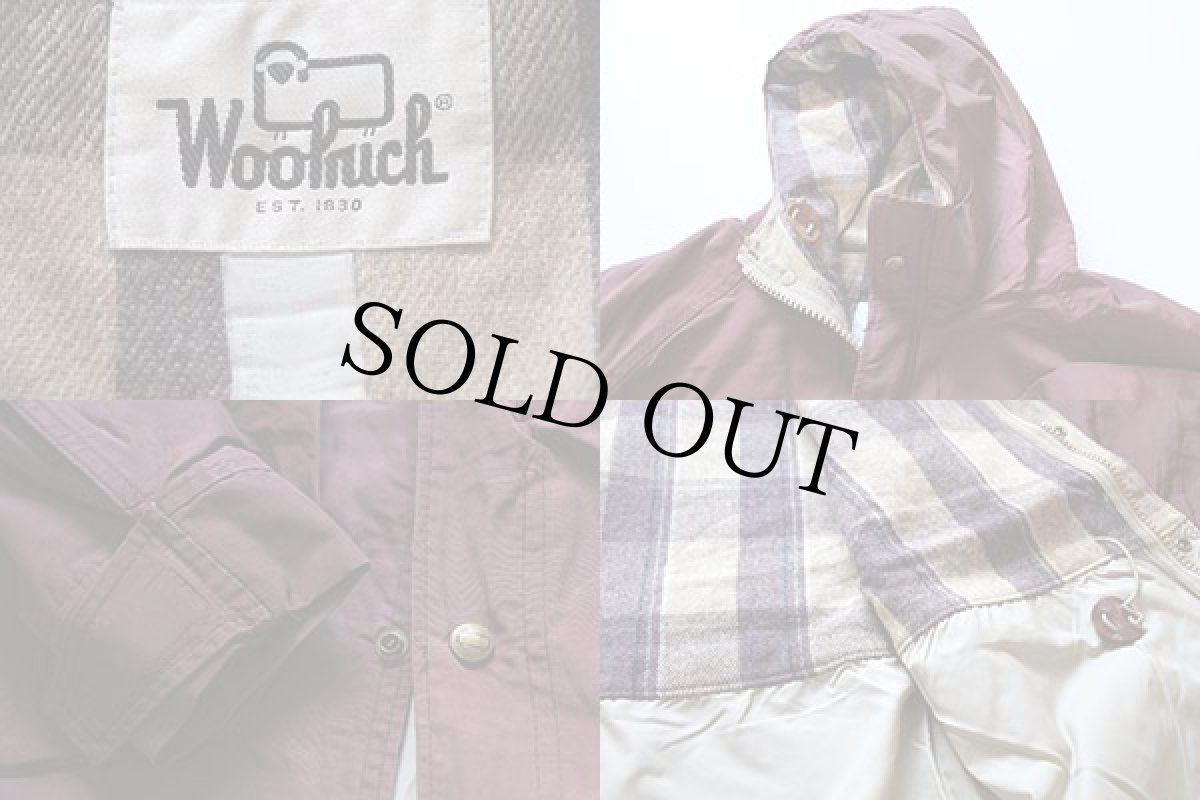 画像3: 70s Woolrichウールリッチ ウールライナー マウンテンパーカー バーガンディ M (3)