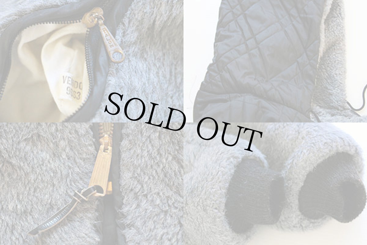 画像5: 70s リバーシブル フェイクファー パーカー グレー★ジャケット (5)