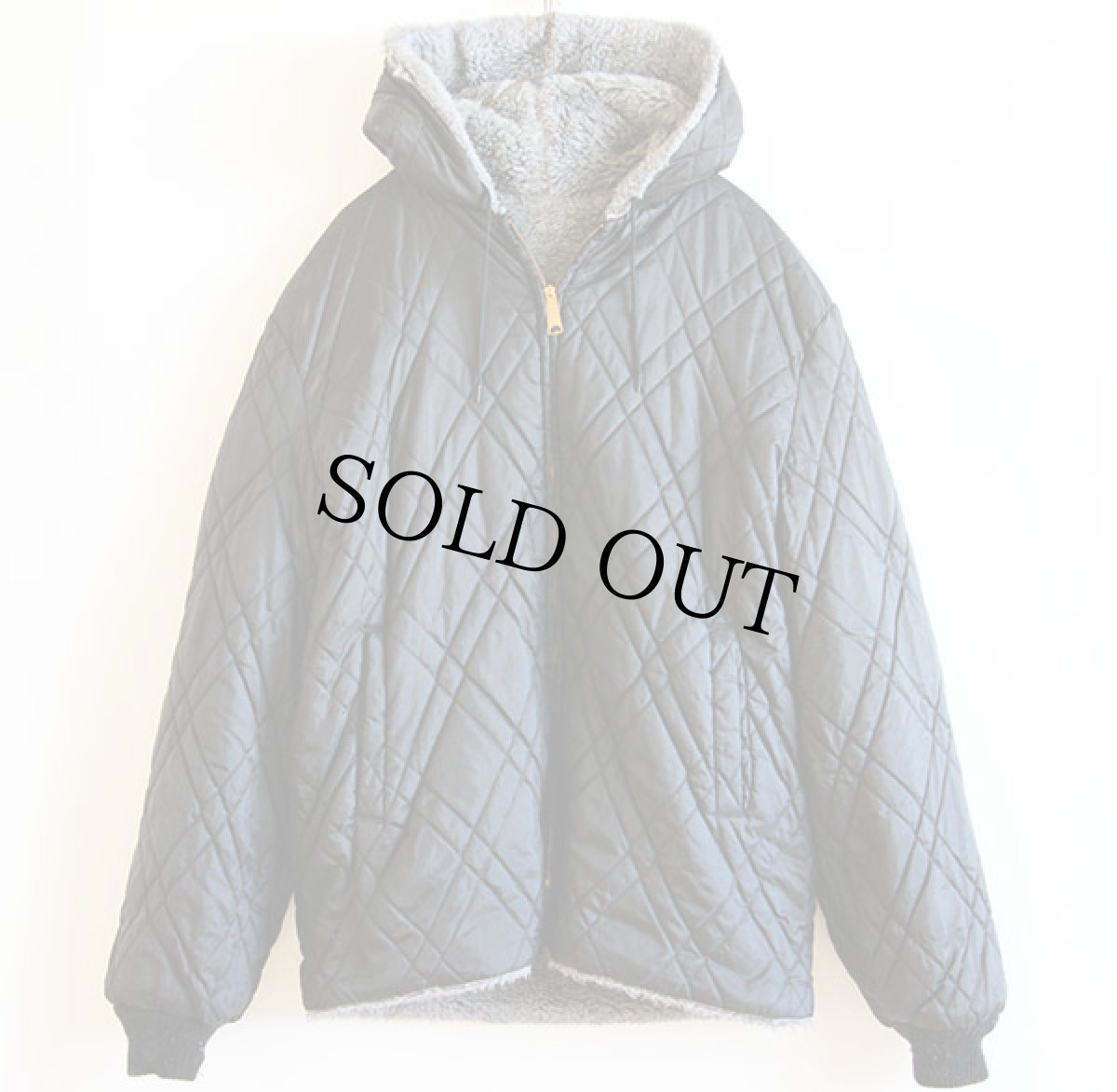 画像3: 70s リバーシブル フェイクファー パーカー グレー★ジャケット (3)