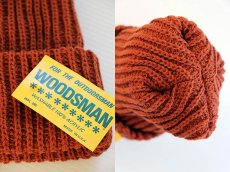 画像3: デッドストック USA製 WOODSMAN ニットキャップ 赤茶 (3)