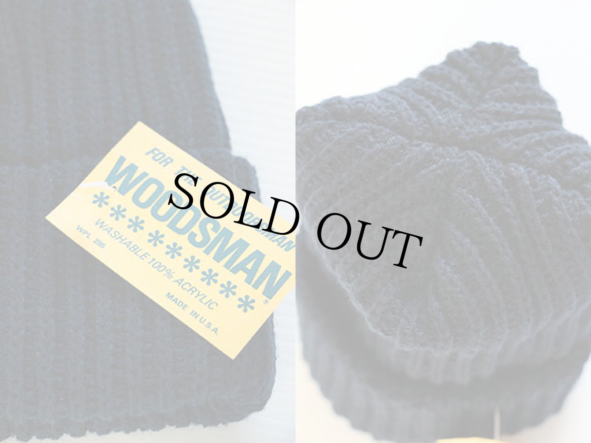 画像3: デッドストック USA製 WOODSMAN ニットキャップ 紺 (3)