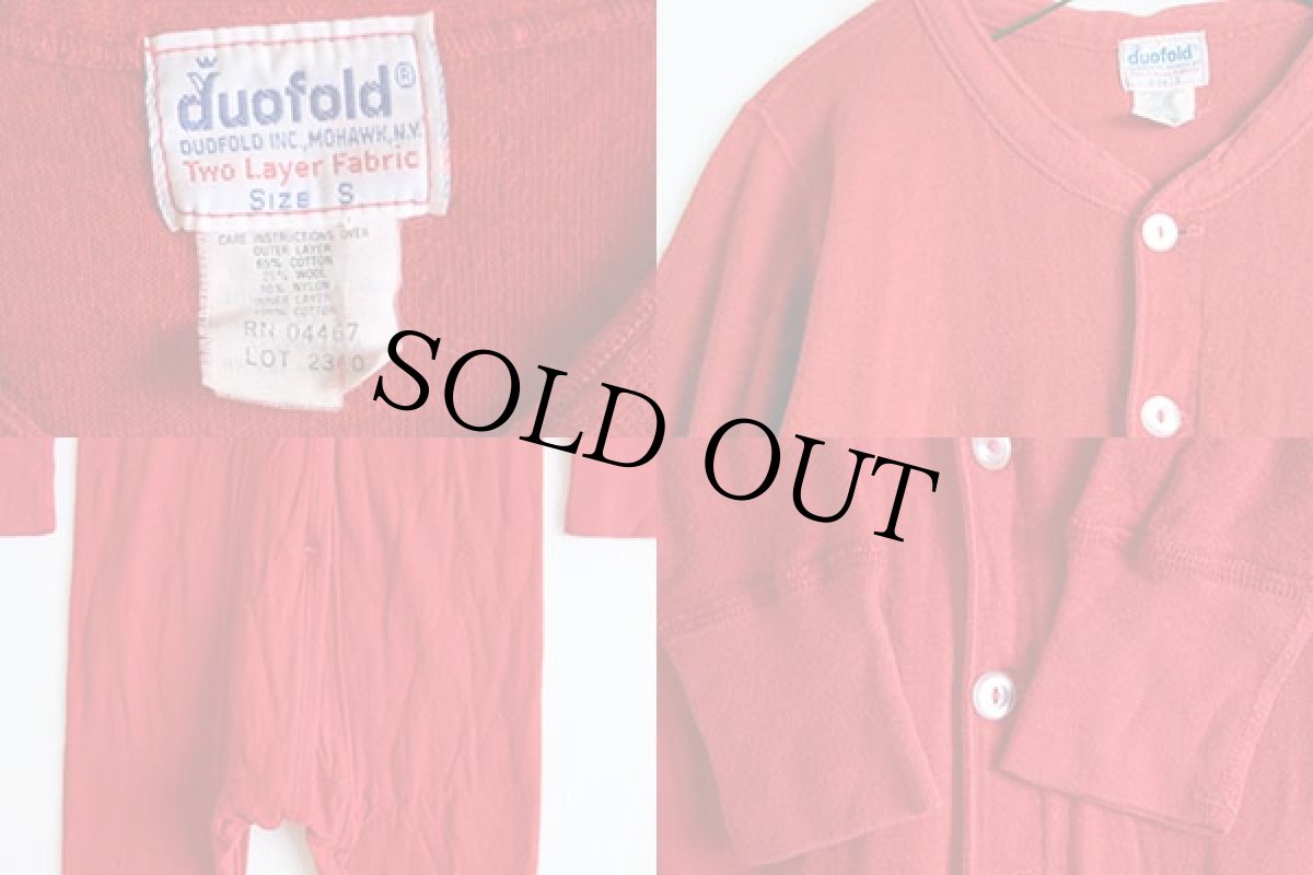 画像3: 80s duofold 2レイヤー アンダー オールインワン ユニオンスーツ 赤 S (3)